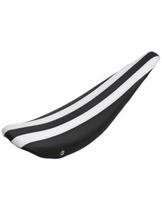 26 Banana Saddle Vinyl Black/White Stripe.